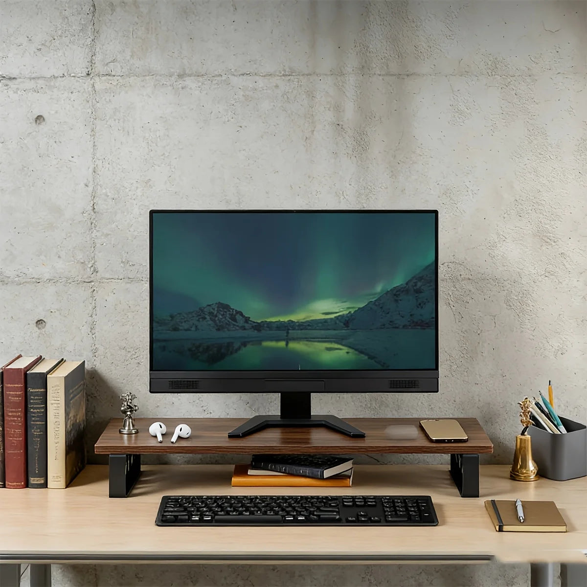 Deskte Verk Oak-and-Steel Riser — Deskte Modern Desks & Workspace Accessories — view 4