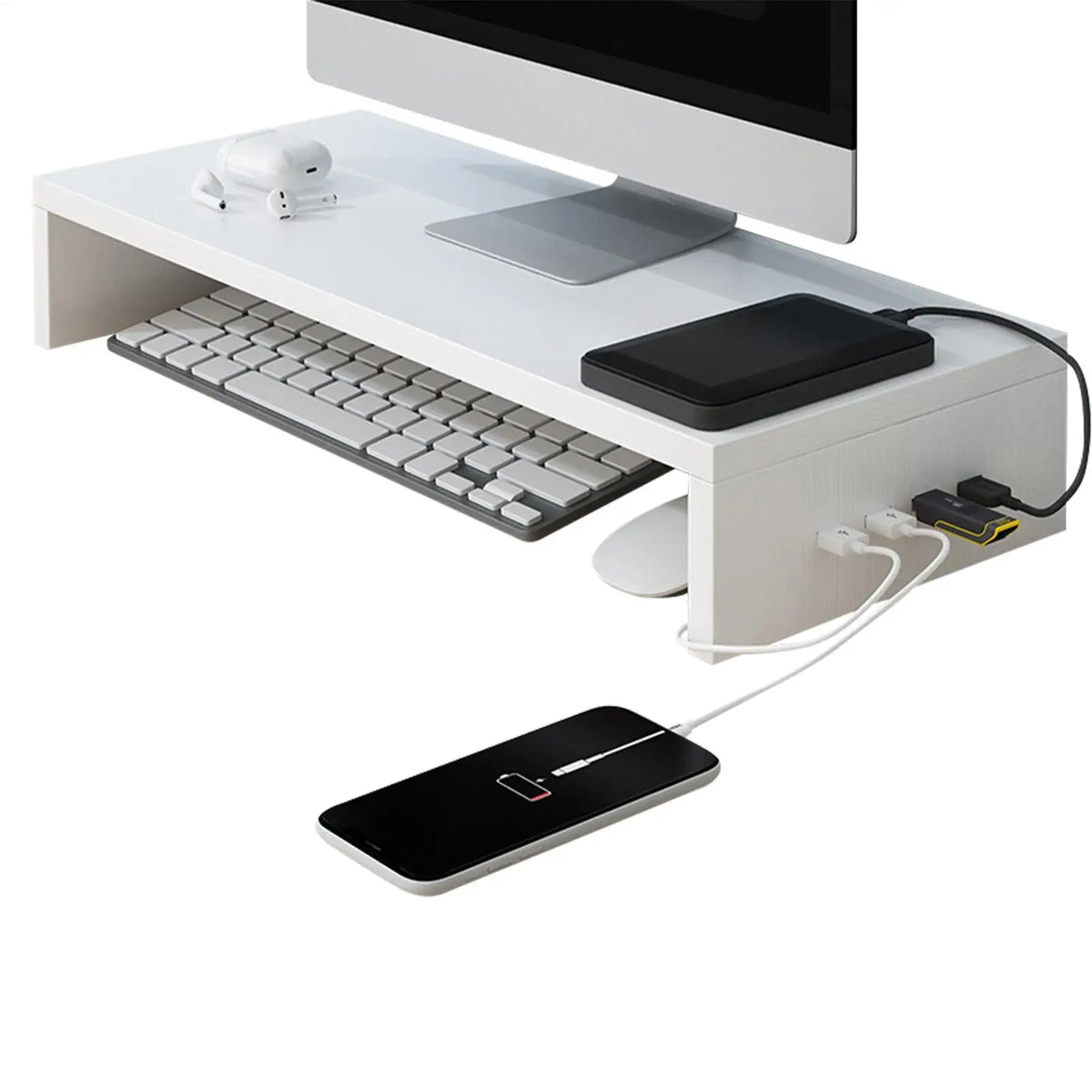 Deskte Port 4-USB Monitor Riser — Deskte Modern Desks & Workspace Accessories