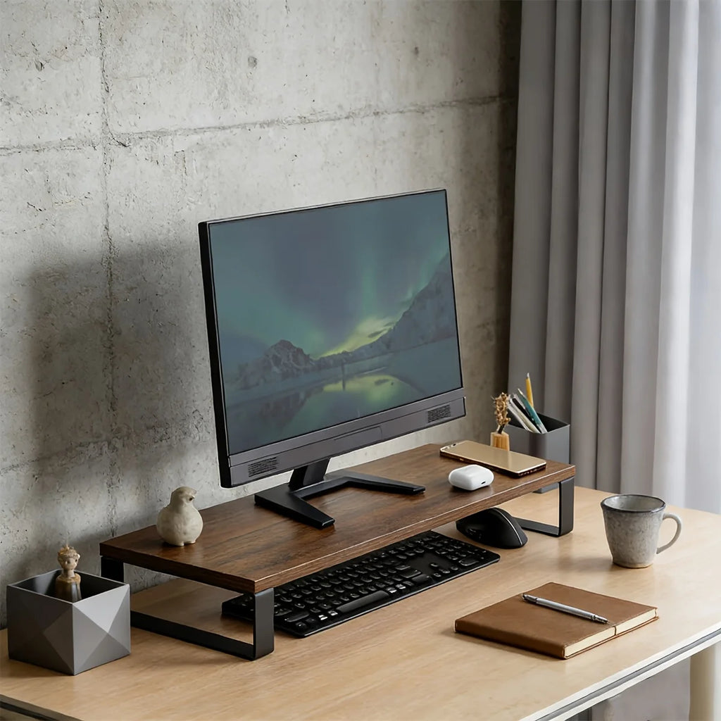 Deskte Verk Oak-and-Steel Riser — Deskte Modern Desks & Workspace Accessories — view 3