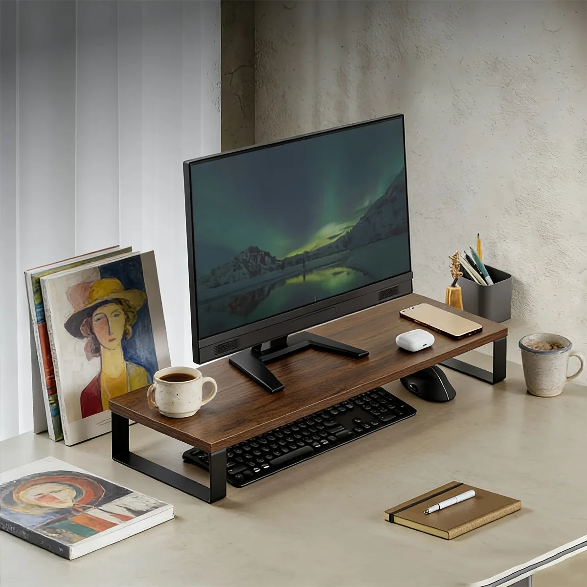 Deskte Verk Oak-and-Steel Riser — Deskte Modern Desks & Workspace Accessories — view 6