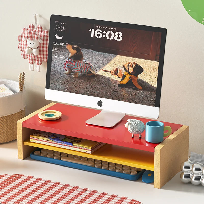 Deskte Stal Steel-and-Oak Riser — Deskte Modern Desks & Workspace Accessories — view 3