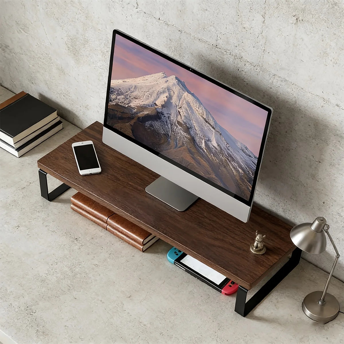 Deskte Verk Oak-and-Steel Riser — Deskte Modern Desks & Workspace Accessories — view 5