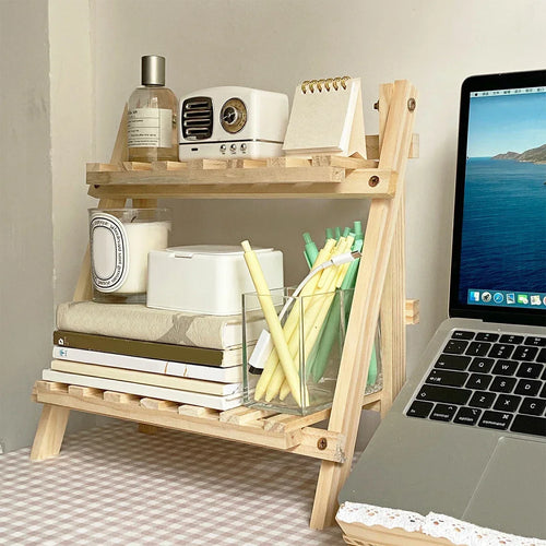 Deskte Brett Folding Two-Tier Shelf — Deskte Modern Desks & Workspace Accessories — view 2